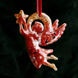 Set of Christmas tree toys "Festive" from the Rozhdestvenskaya collection, red, 3 pcs